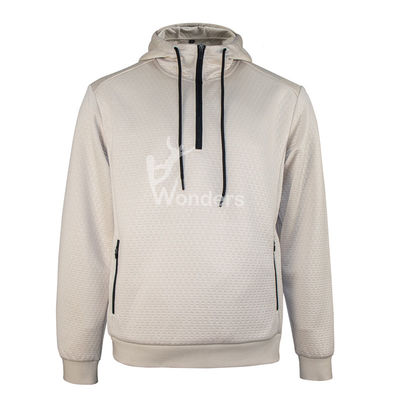 Mężczyźni 1/4 Zip Pullover Hoodie Sweatshirts Z Drawcord